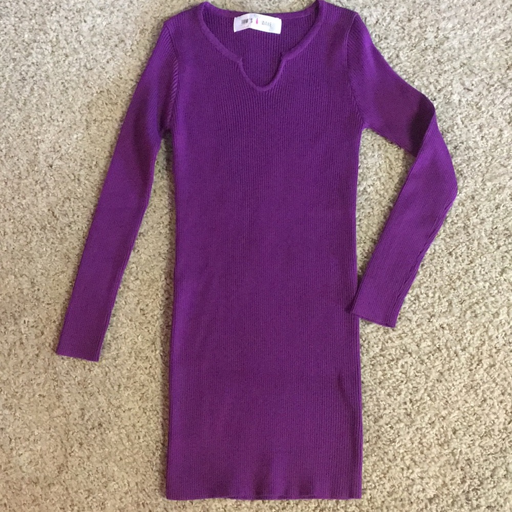 NWOT Long Sleeve Purple Sweater Dress